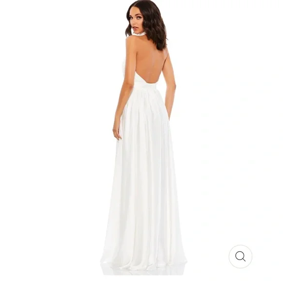 Mac Duggal | Dresses | Rosette Halter Chiffon Evening Gown